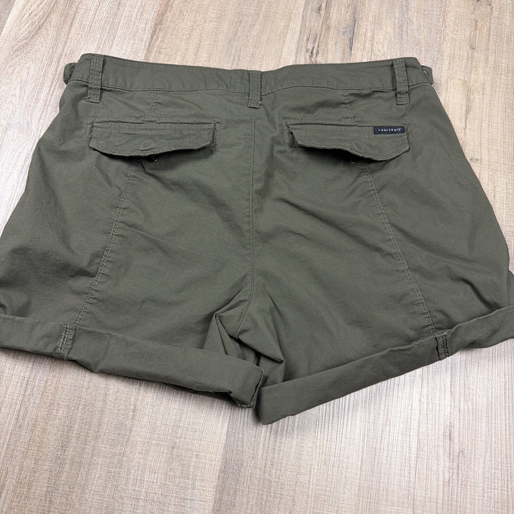 Anthropologie Sanctuary Cargo Shorts Women's 29 Olive Green Roll Tab Utility - Picture 4 of 8